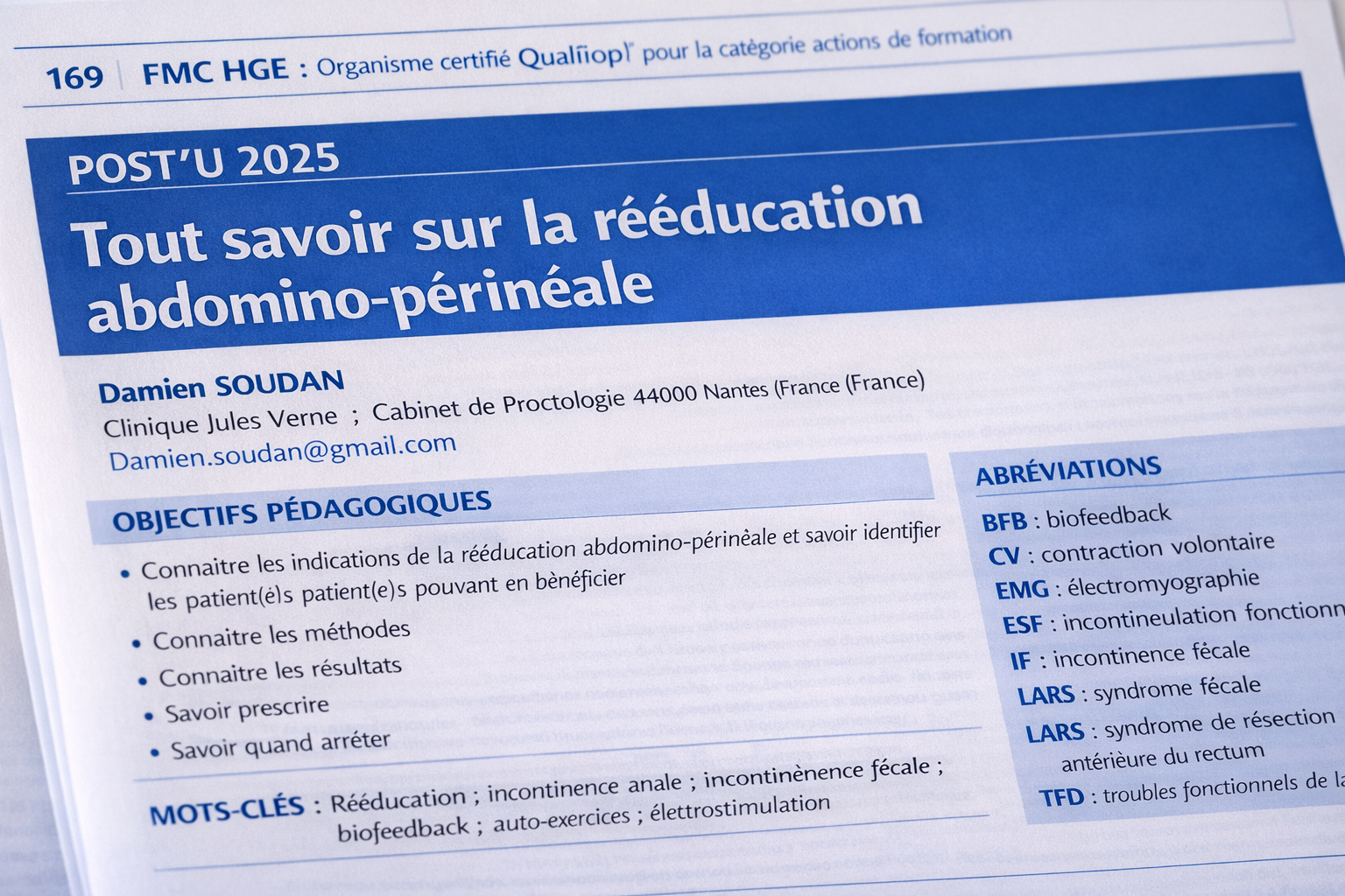 Rééducation anorectale : indications, biofeedback et résultats (2025)